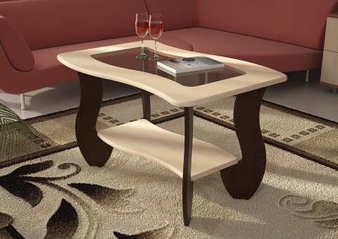 Стол Журнальный №3 (Ш-900 мм x В-540 мм x Г-600 мм)/Венге+Клен Светлый