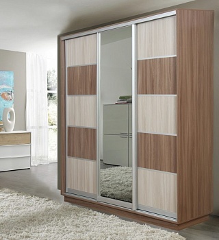 Шкаф-Купе 3-х Створчатый Тиффани Рамир Зеркальный К-003 Ш-1800/2100/2200 мм/Разные Цвета и Размеры