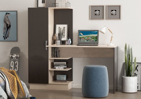 Стол компьютерный №1 дуб беленый / венге